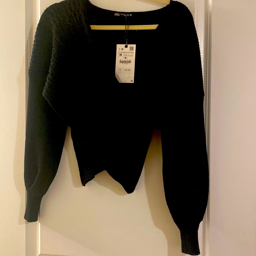 Zara black criss cross sweater